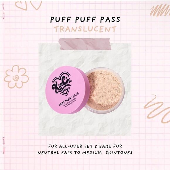 Kimchi Chic Beauty Puff Puff Pass Set and Bake Setting Powder for Makeup w/ Poof - Picture 5 of 7